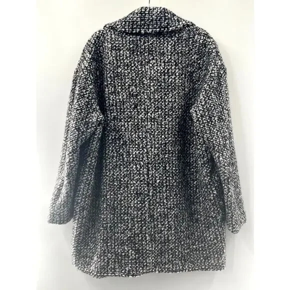 Hatch Maternity Black White Boucle Long Sleeve Double Breasted Jacket Coat 6/8 - Picture 2 of 6